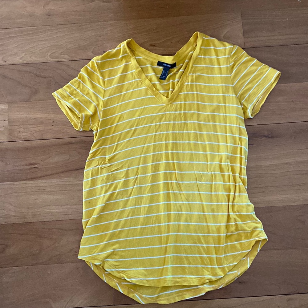 Forever 21 yellow striped T-shirt size S